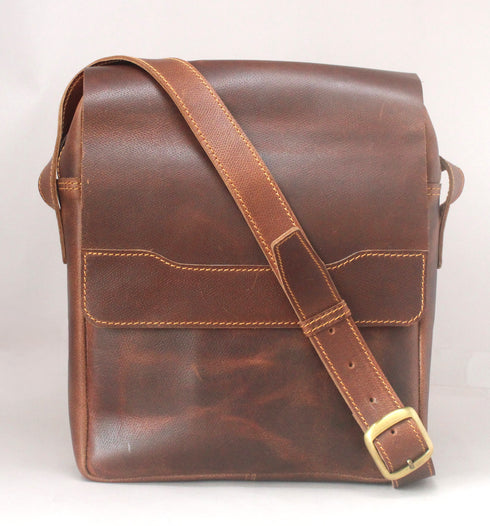 Rank Oil Pullup Genuine Leather Sling Bag